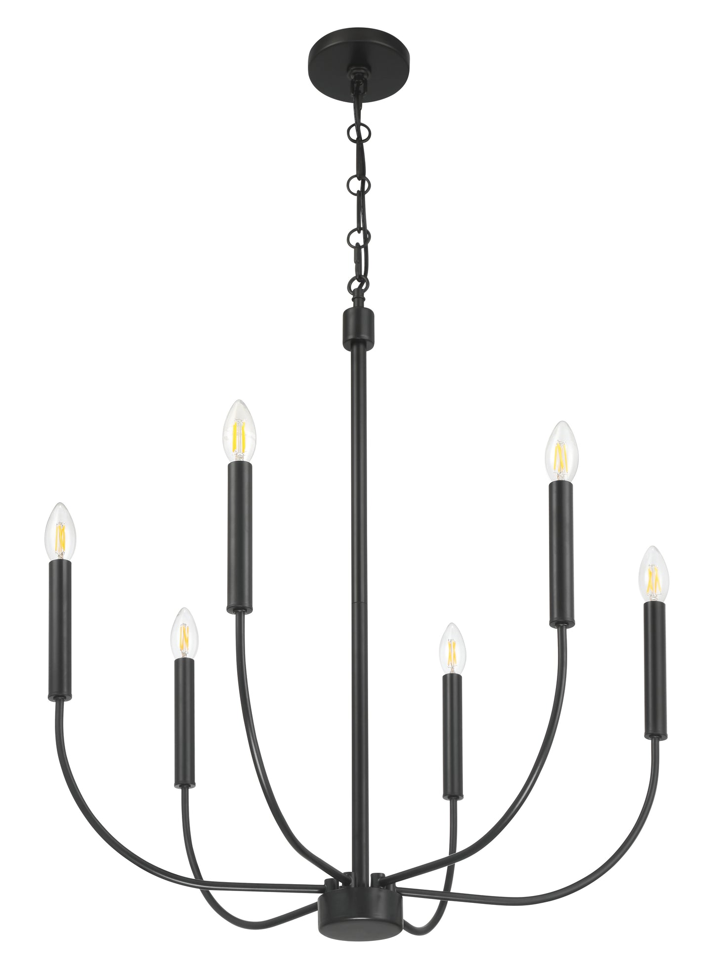 59826-FB - Traci 6 Light 26" Wide Chandelier - Flat Black