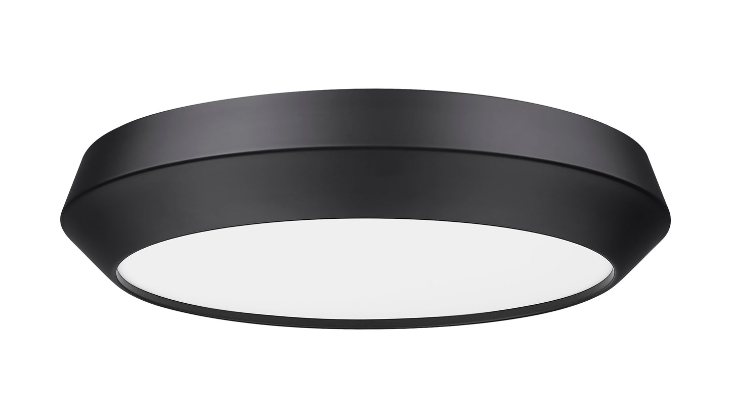 7701F16-MB-LED - Quasars 1 Light Flush 16" Mount - Matte Black