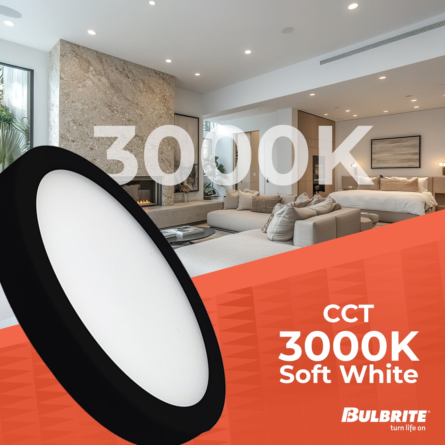 773601 - 5" Flush Mount LED Ceiling Light - 10.3 Watt - 3000K - Black