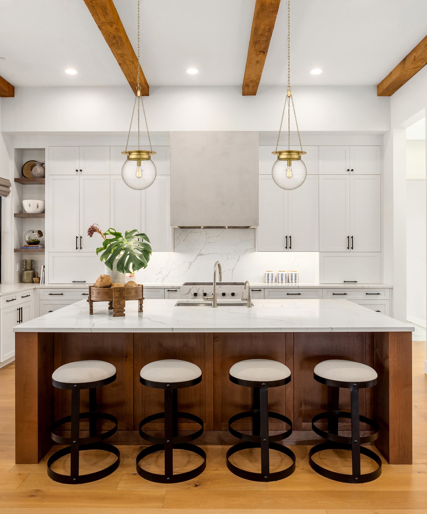 7506P13-HBR - Calhoun 1 Light 13" Pendant - Heritage Brass