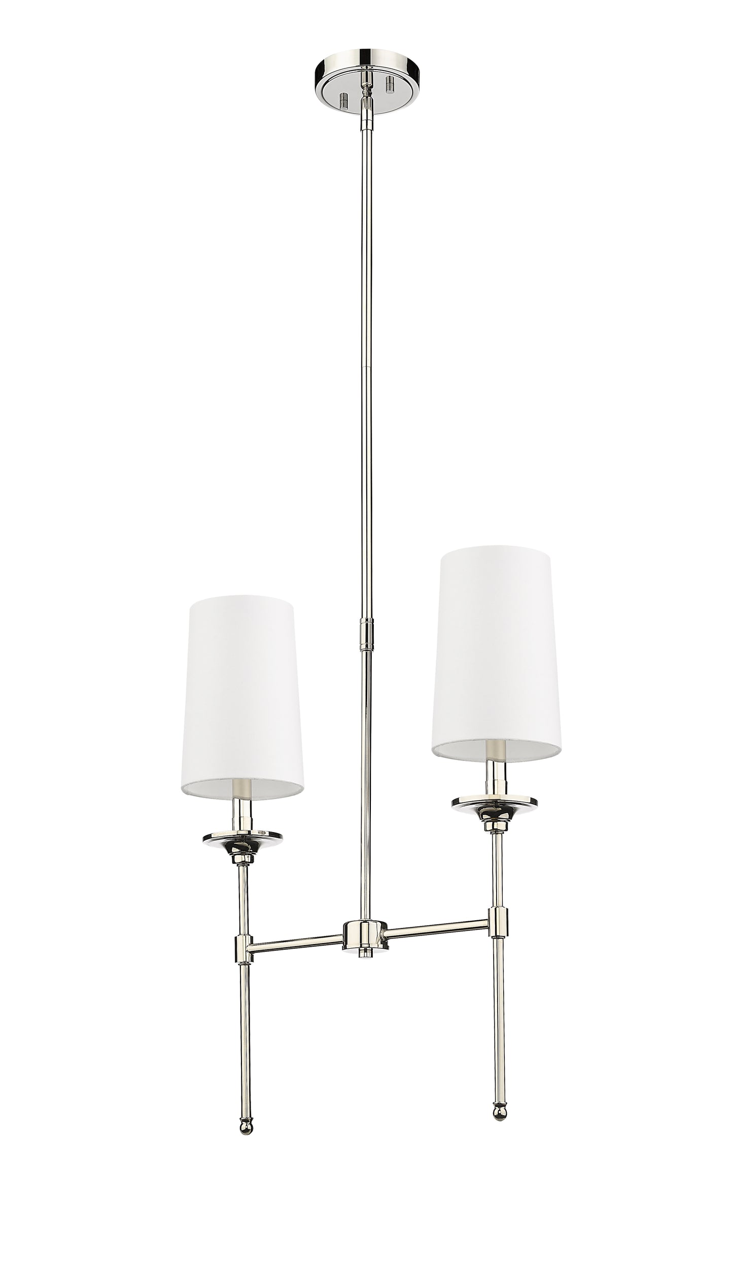 3033-2L-PN - Emily 2 Light Linear 19" Chandelier - Polished Nickel