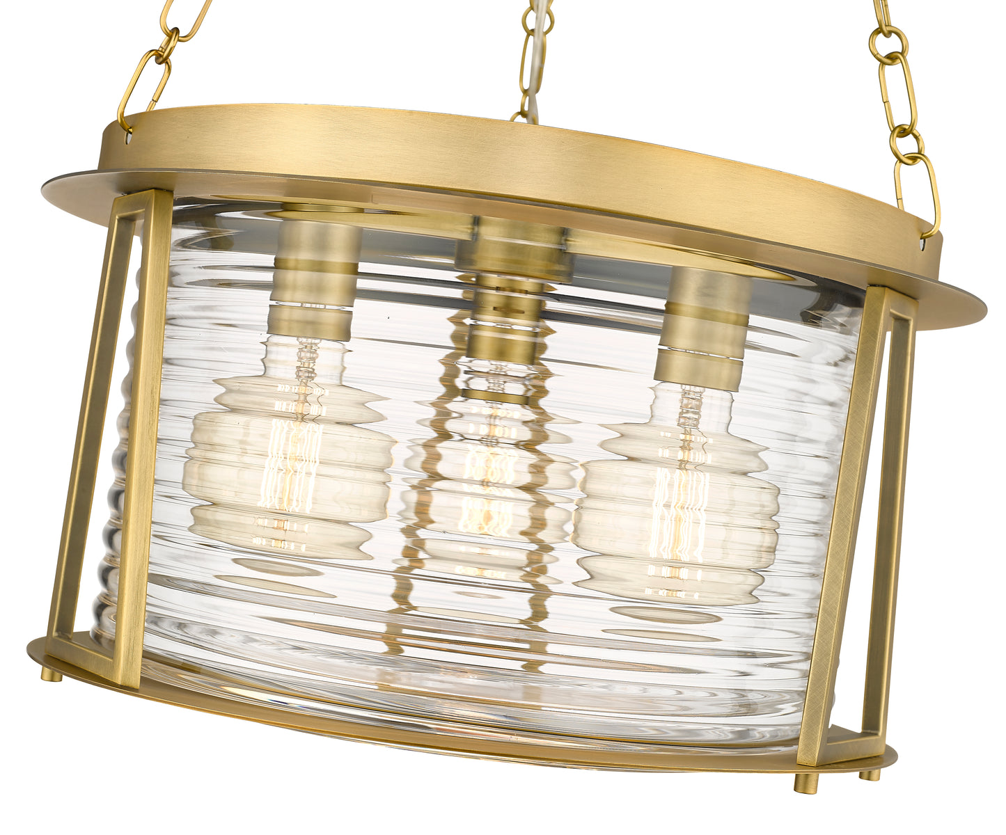 7503P18-RB - Cape Harbor 3 Light 18" Pendant - Rubbed Brass
