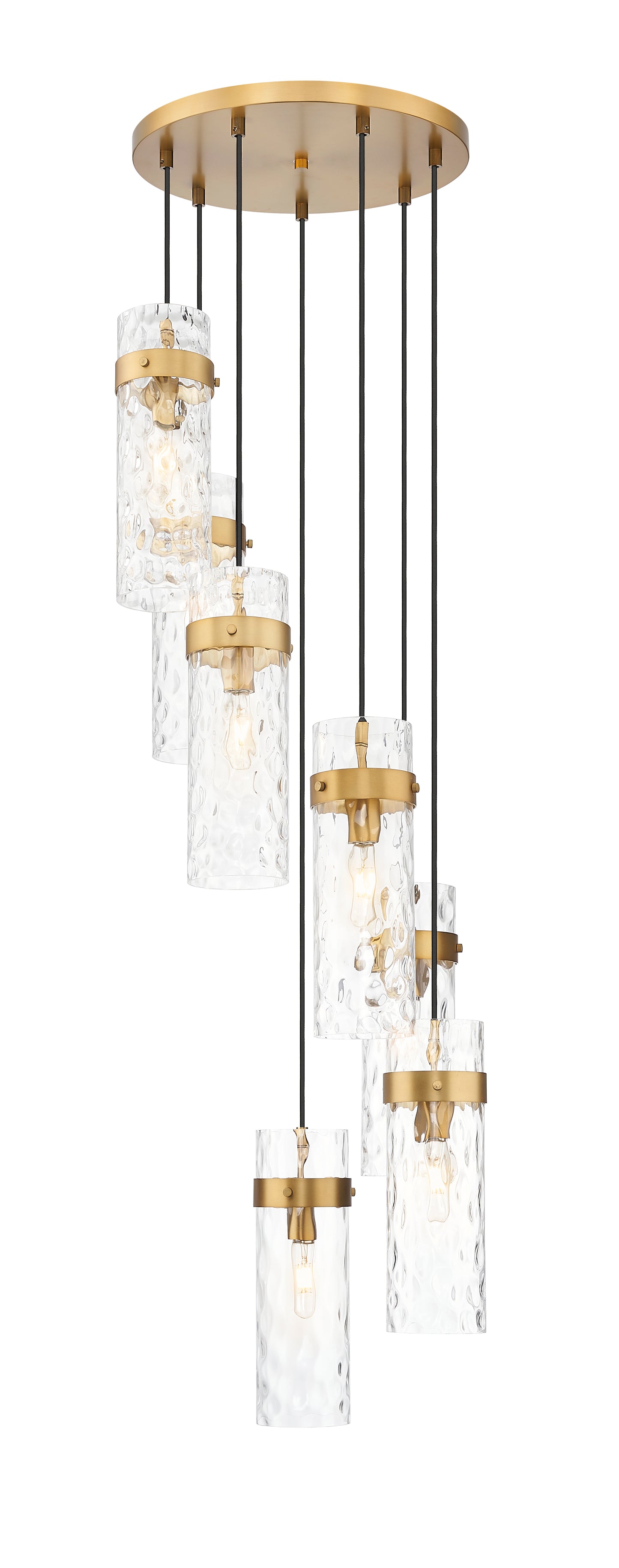 7002P5-7R-RB - Fontaine 7 Light 20" Chandelier - Rubbed Brass