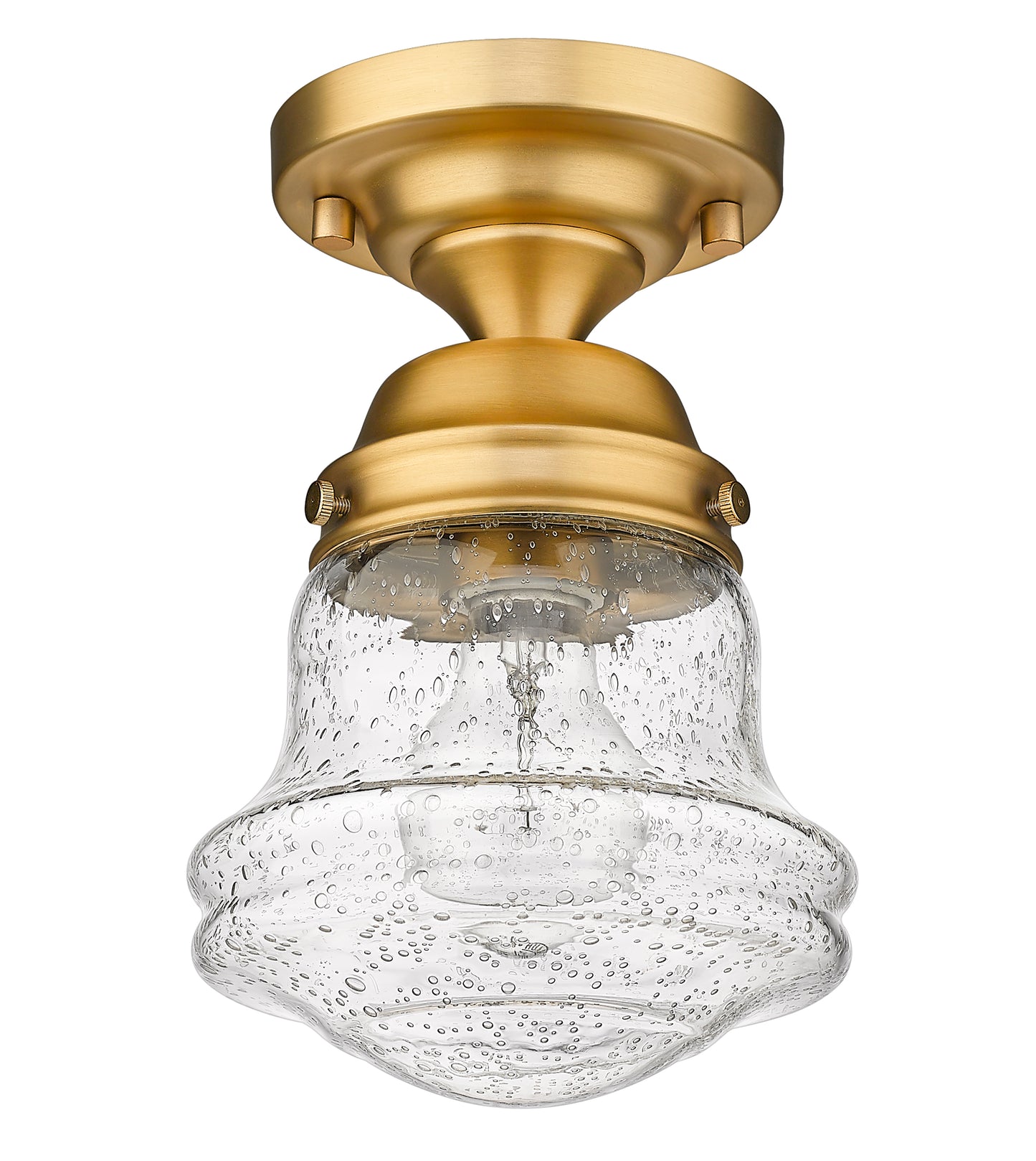 736F1-HBR - Vaughn 1 Light Flush 6" Mount - Heritage Brass