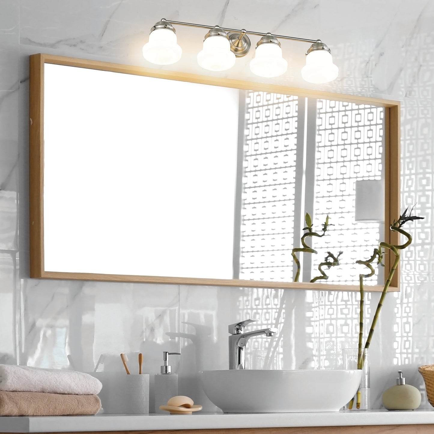 735-4V-BN - Vaughn 4 Light 32" Vanity - Brushed Nickel