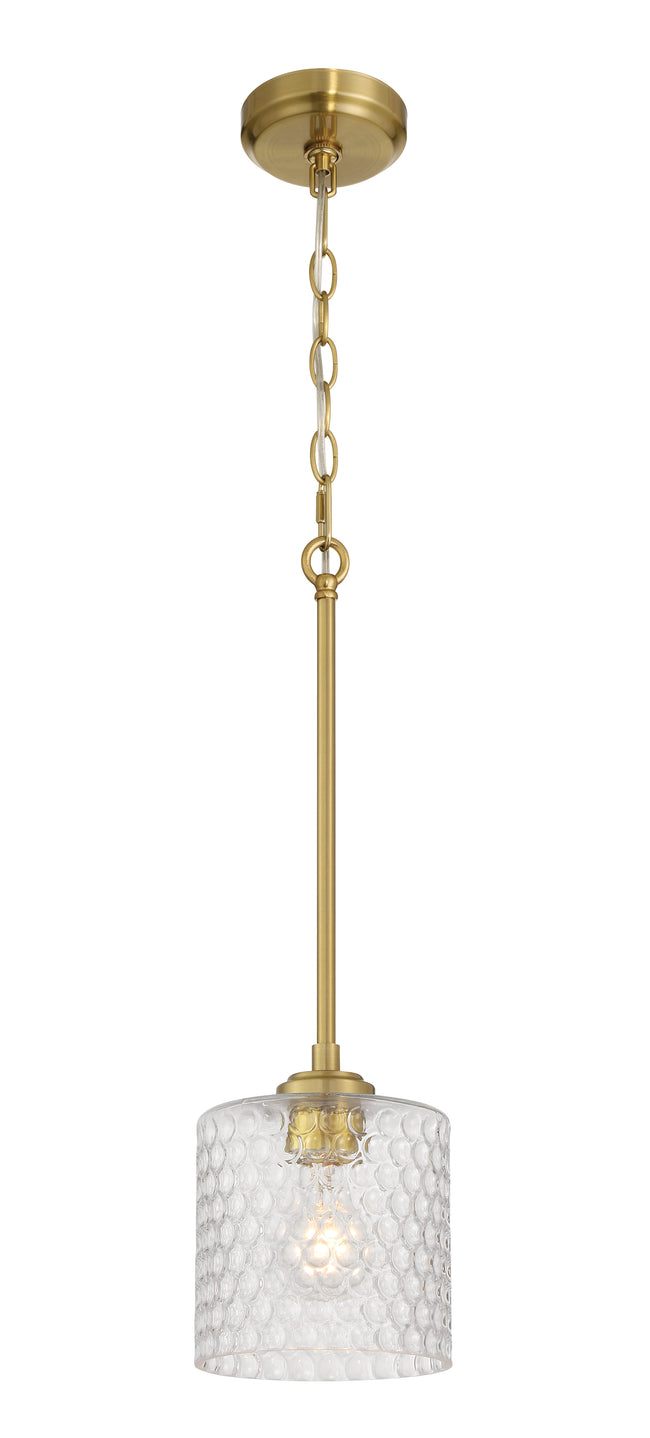 60591-SB - Claire 1 Light 6.5" Wide Mini Pendant - Satin Brass