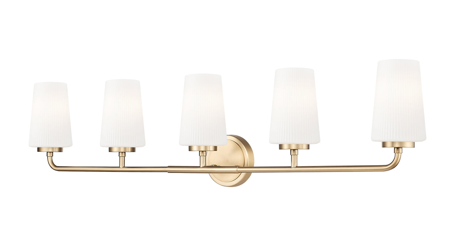 7005-5V-MGLD - Montford 5 Light 40" Vanity - Modern Gold