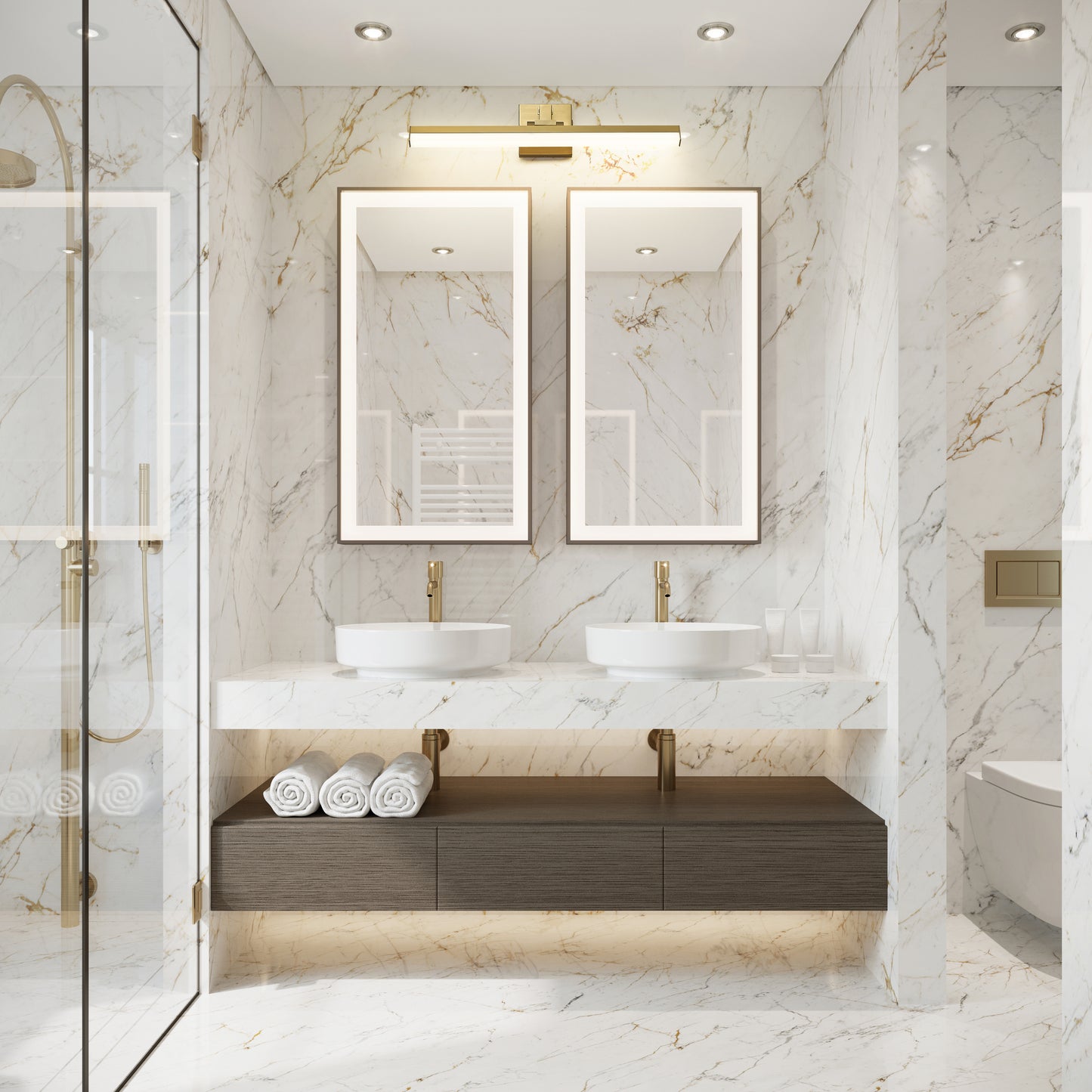 1009-25W-MGLD-LED - Liam 1 Light 25" Vanity - Modern Gold