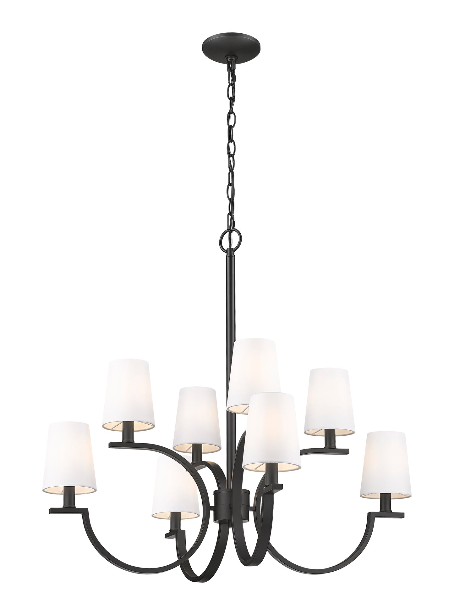 2016-8MB - Cordelia 8 Light 29" Chandelier - Matte Black