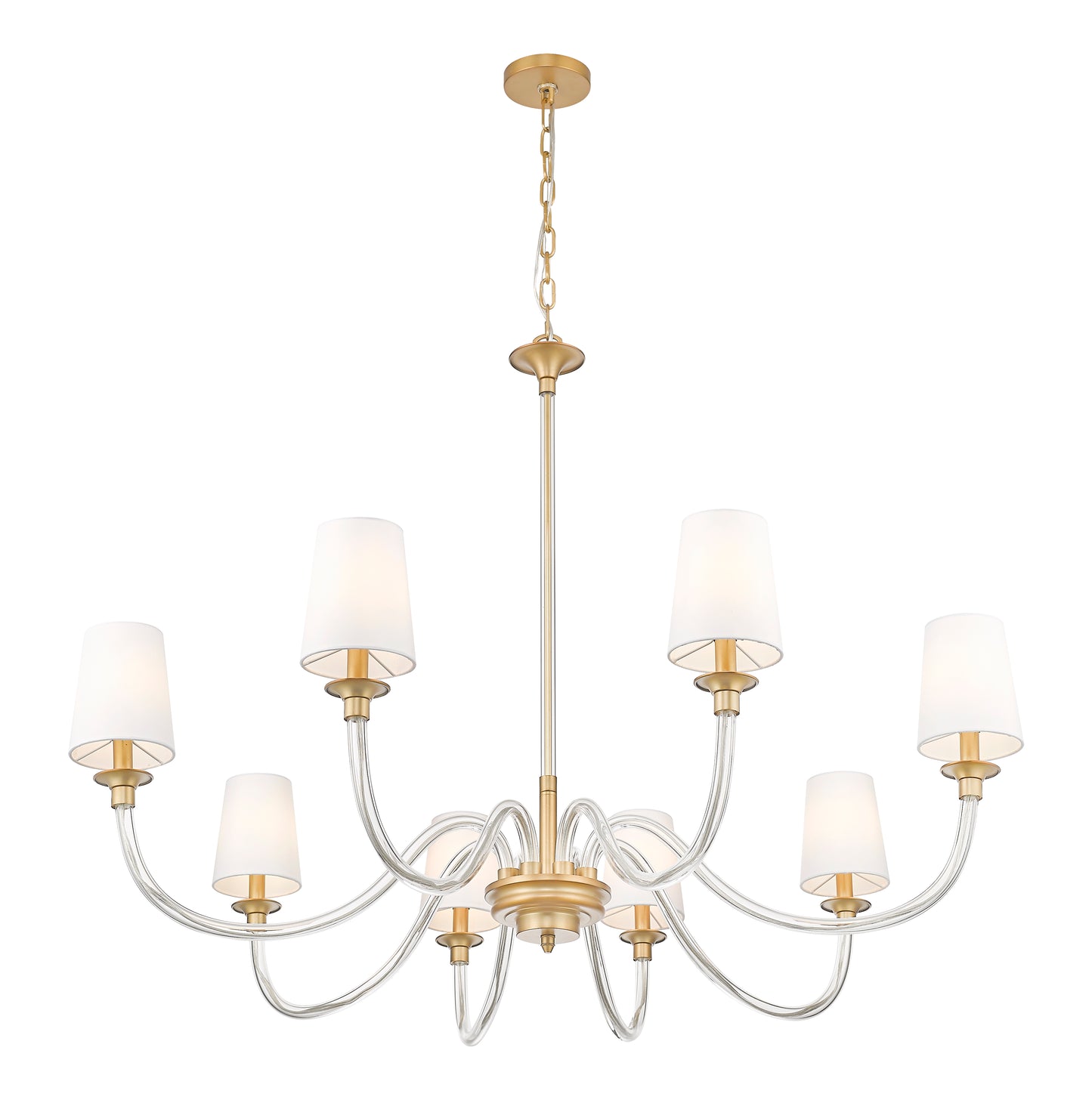 1950-8RB - Katerina 8 Light 46" Chandelier - Rubbed Brass
