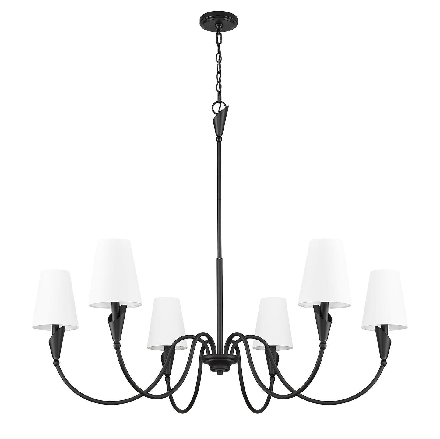 4014-46MB - Claudelle 6 Light 46" Chandelier - Matte Black