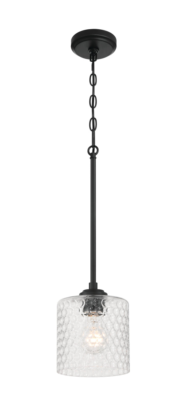 60591-FB - Claire 1 Light 6.5" Wide Mini Pendant - Flat Black