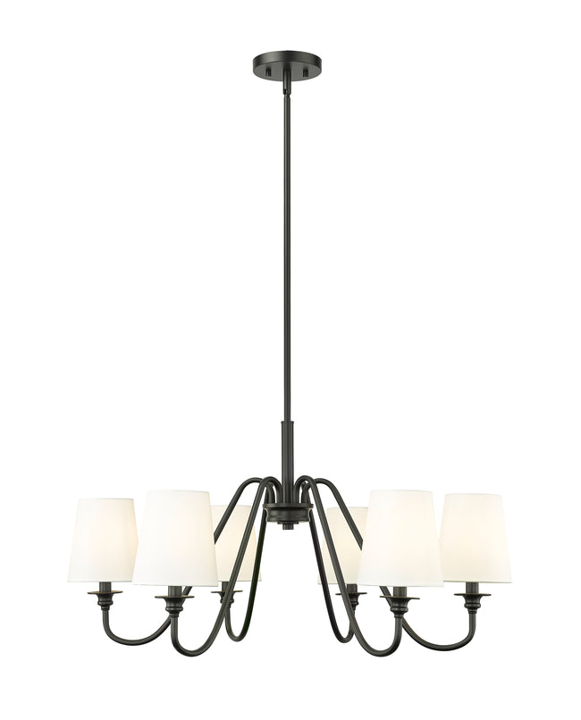 7509-6-32MB - Gianna 6 Light 32" Chandelier - Matte Black