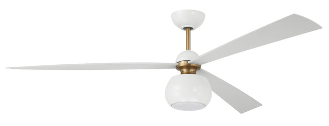 OTT60WSB3 - Otto 60" 3 Blade Ceiling Fan with Light Kit - White / Satin Brass