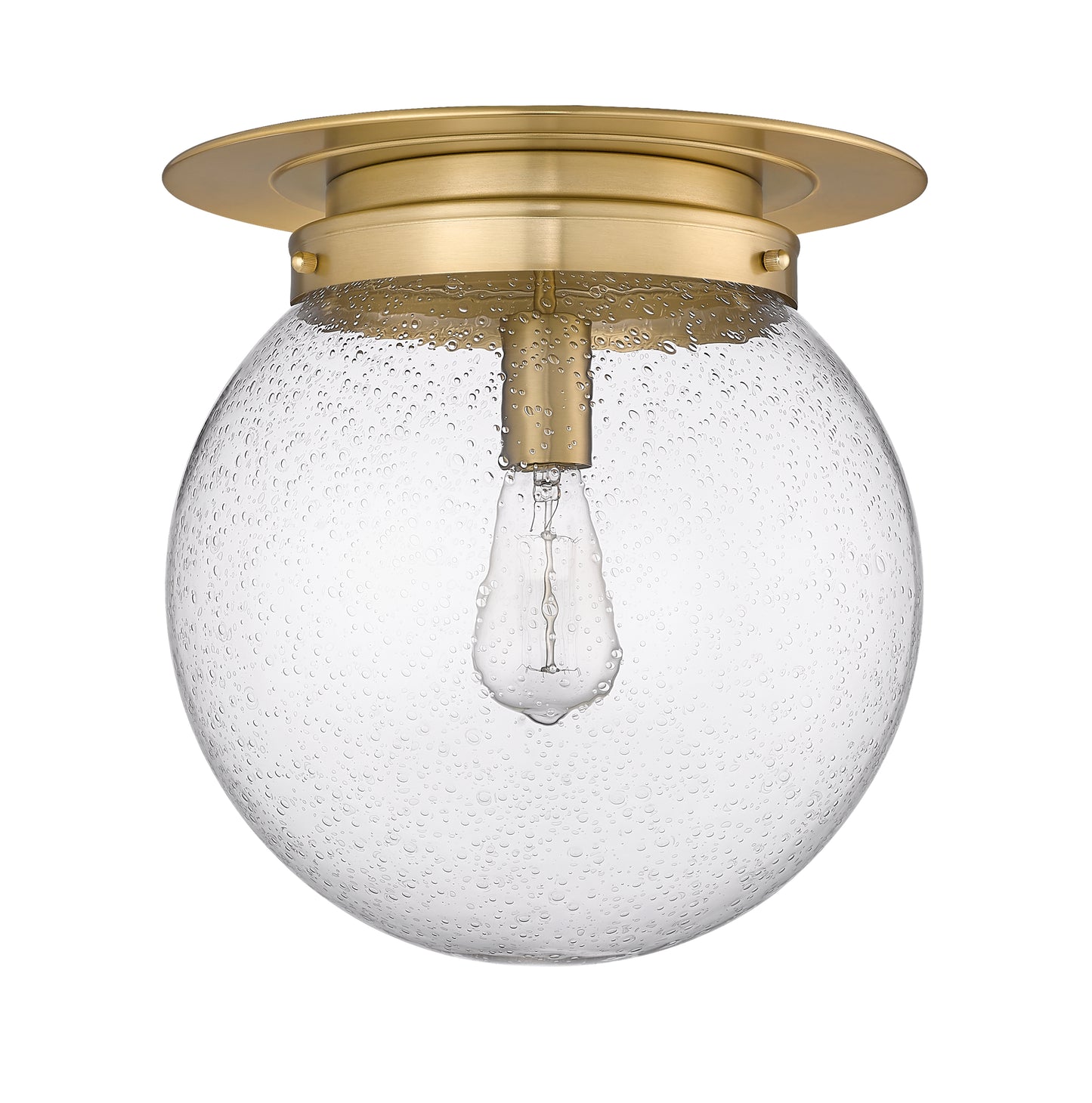 7506F13-HBR - Calhoun 1 Light Flush 13" Mount - Heritage Brass