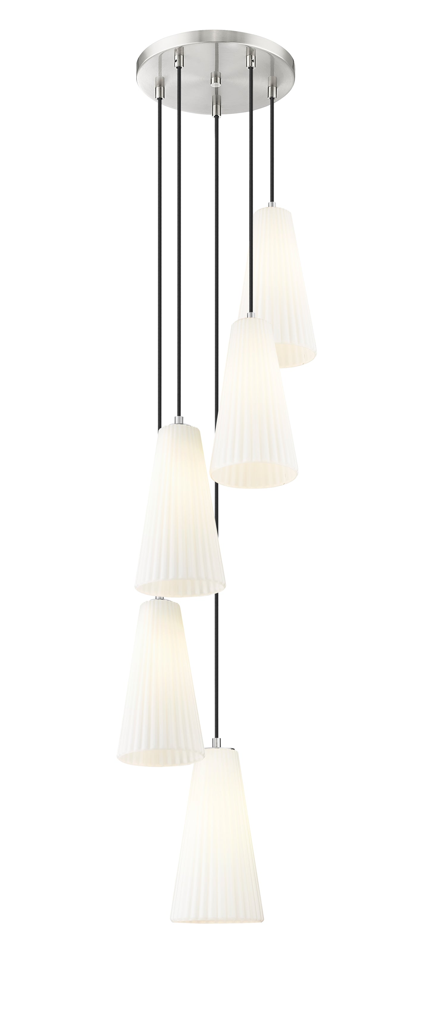 3043P7-5R-BN - Farrell 5 Light 12" Chandelier - Brushed Nickel