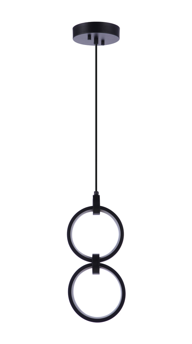 59392-FB-LED - Context 2 Light 5.13" Wide Pendant - Flat Black