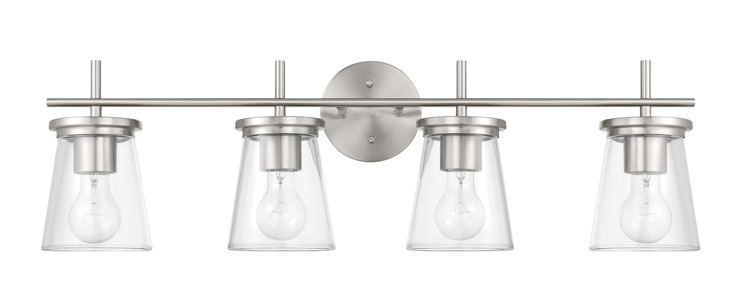 60404-BNK - Connell 4 Light 30" Wide Vanity Light - Brushed Nickel