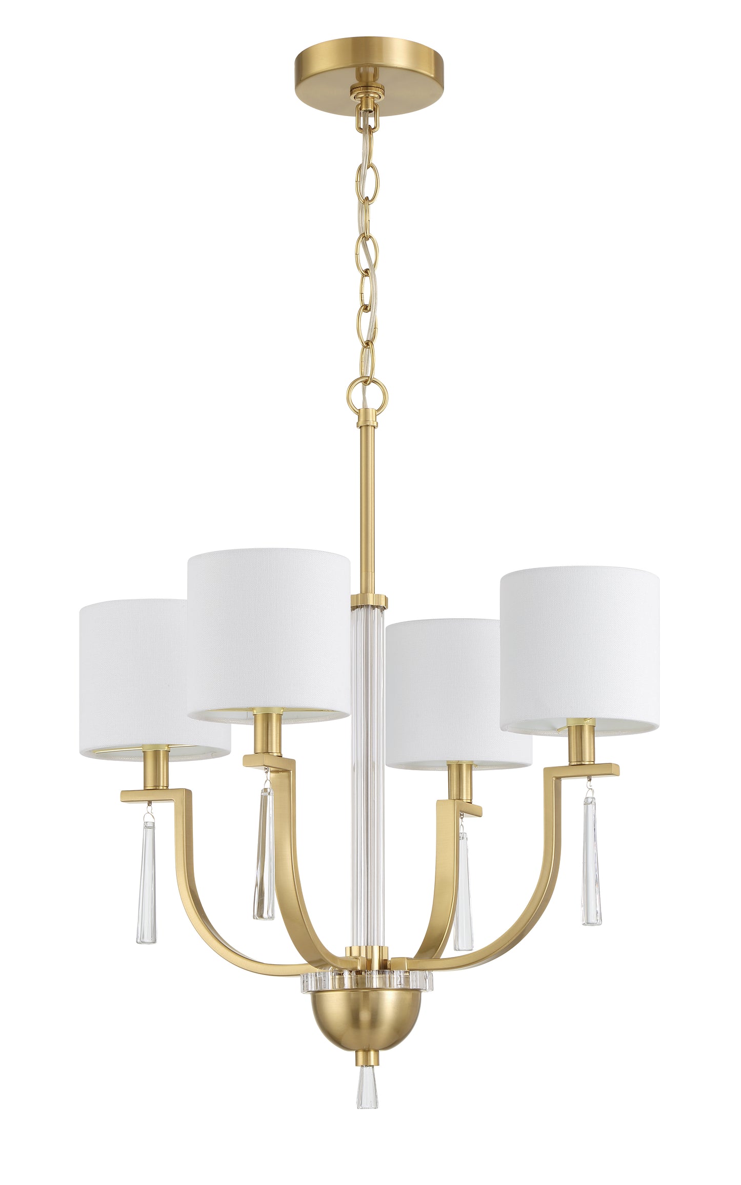 58224-SB - Fortuna 4 Light 20" Wide Chandelier - Satin Brass