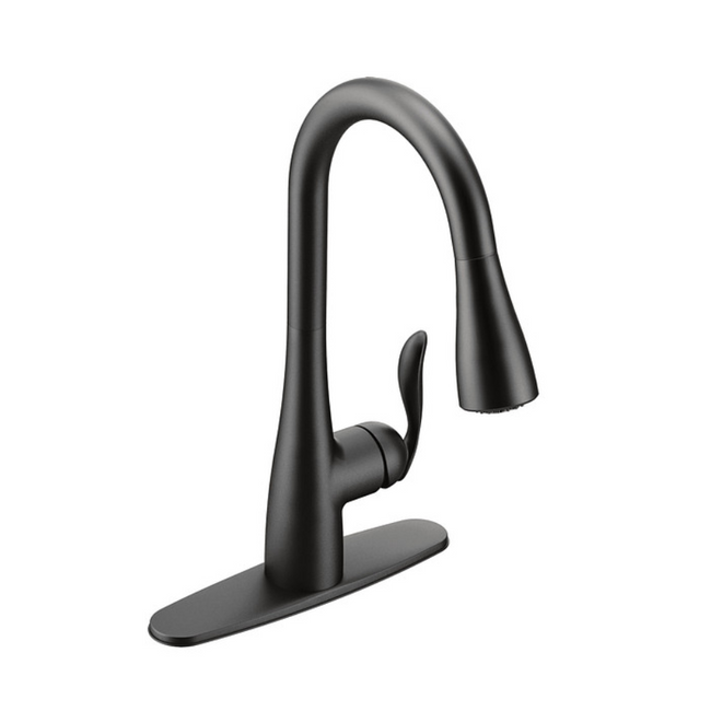 7594BL -Arbor One-Handle High Arc Pulldown Kitchen Faucet - Matte Black