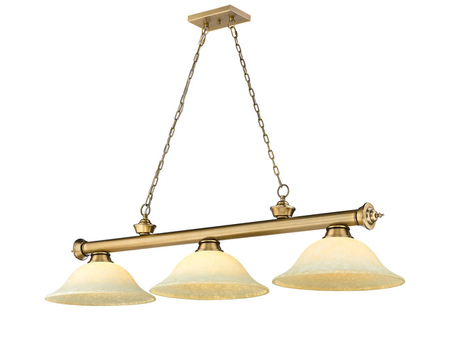 2306-3RB-GM16 - Cordon 3 Light 58" Billiard - Rubbed Brass