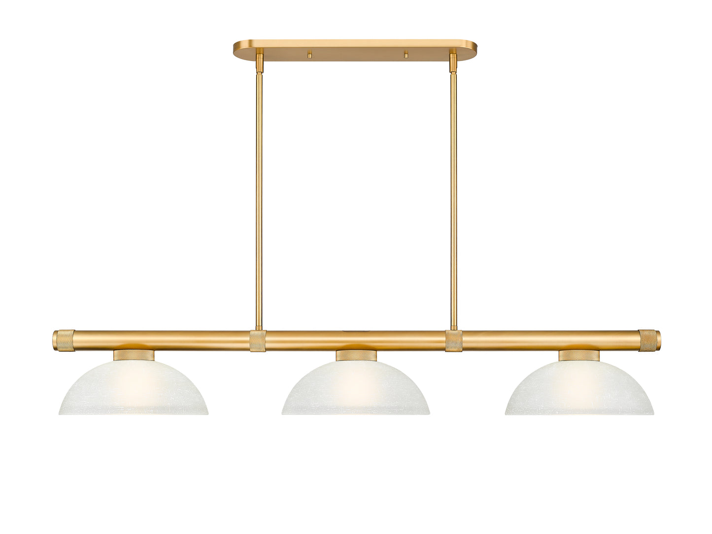 3050-3RB-DWL14 - Vanguard 3 Light 58" Billiard - Rubbed Brass