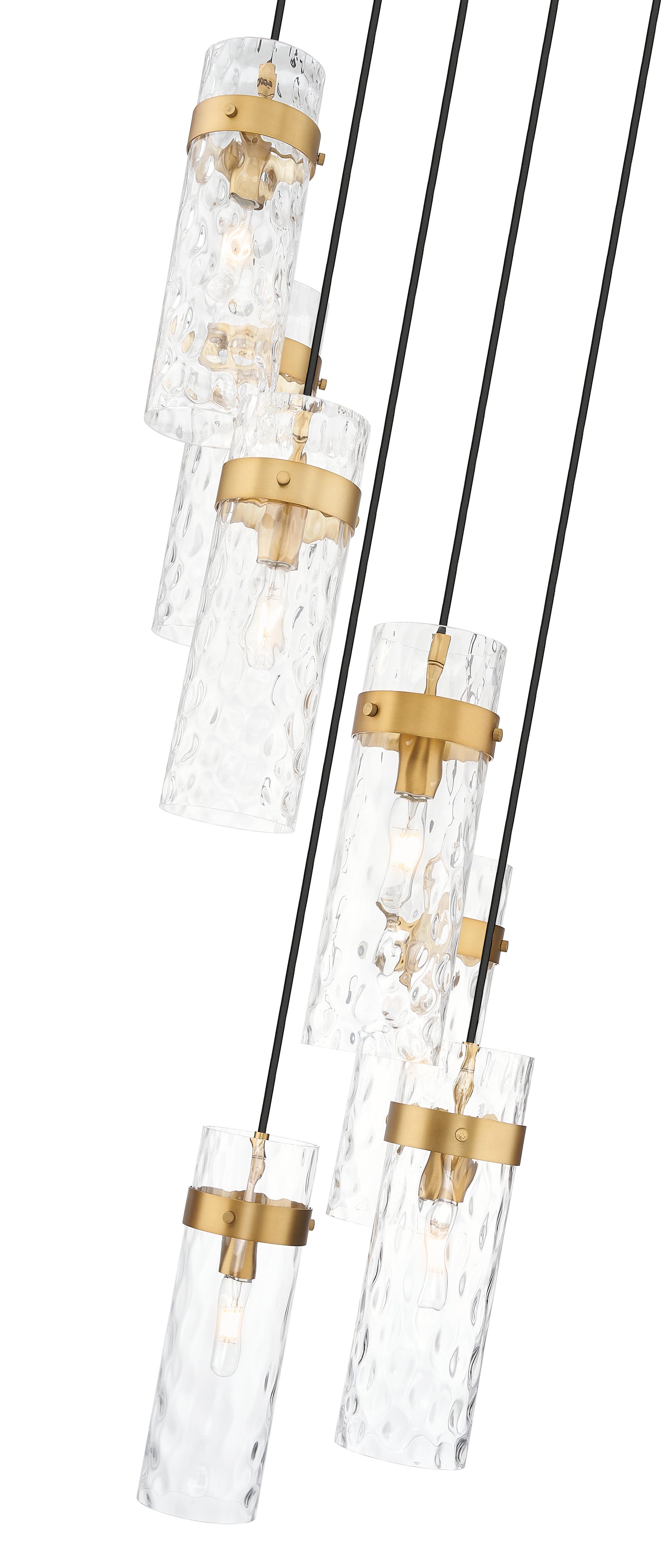 7002P5-7R-RB - Fontaine 7 Light 20" Chandelier - Rubbed Brass