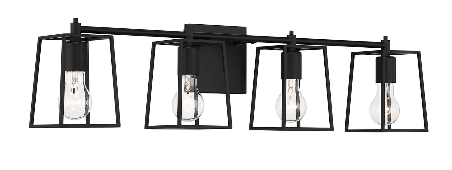 12132FB4 - Dunn 4 Light 32" Wide Vanity Light - Flat Black