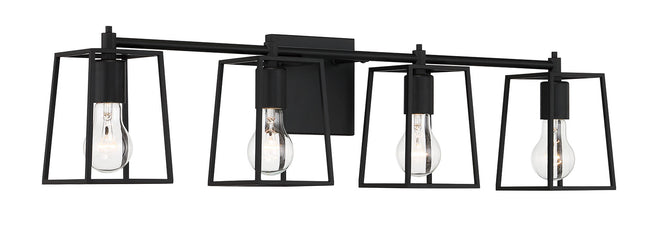 12132FB4 - Dunn 4 Light 32" Wide Vanity Light - Flat Black