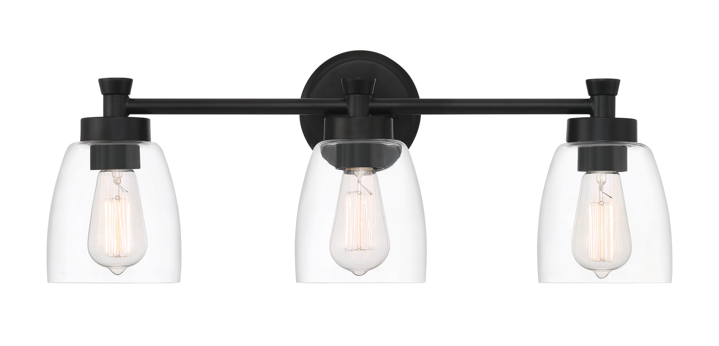 12724FB3 - Henning 3 Light 24" Wide Vanity Light - Flat Black