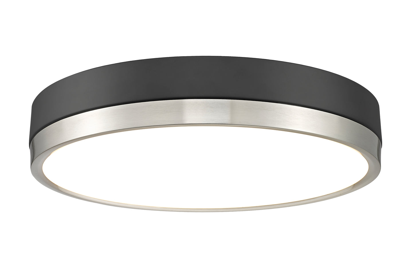 1006F16-MB-BN-LED - Algar 1 Light Flush 16" Mount - Matte Black / Brushed Nickel