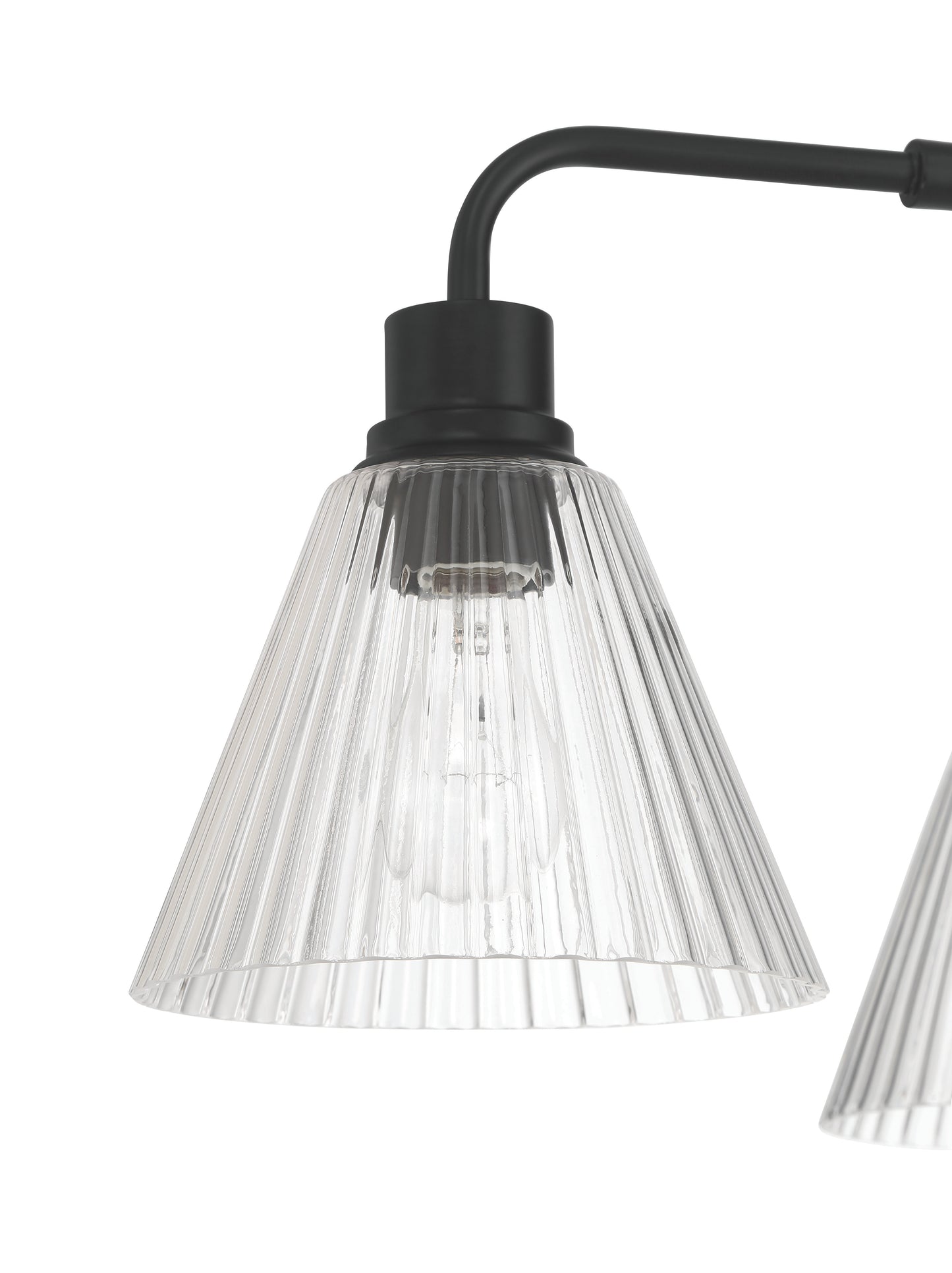 61124-FB - Pleated 4 Light 30" Wide Chandelier - Flat Black