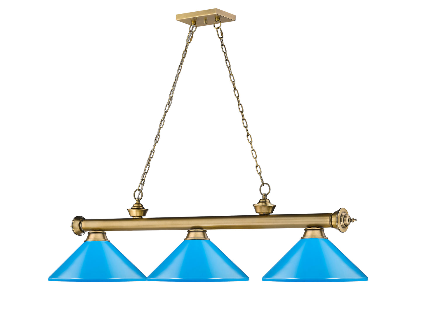 2306-3RB-MEB - Cordon 3 Light 58" Billiard - Rubbed Brass
