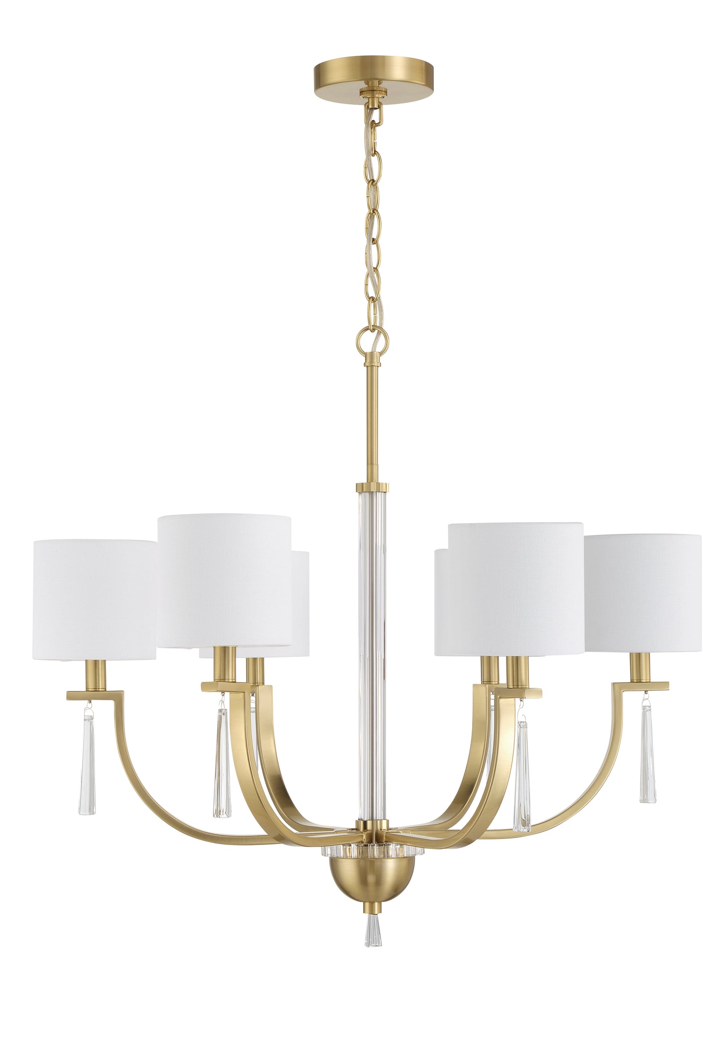58226-SB - Fortuna 6 Light 28" Wide Chandelier - Satin Brass