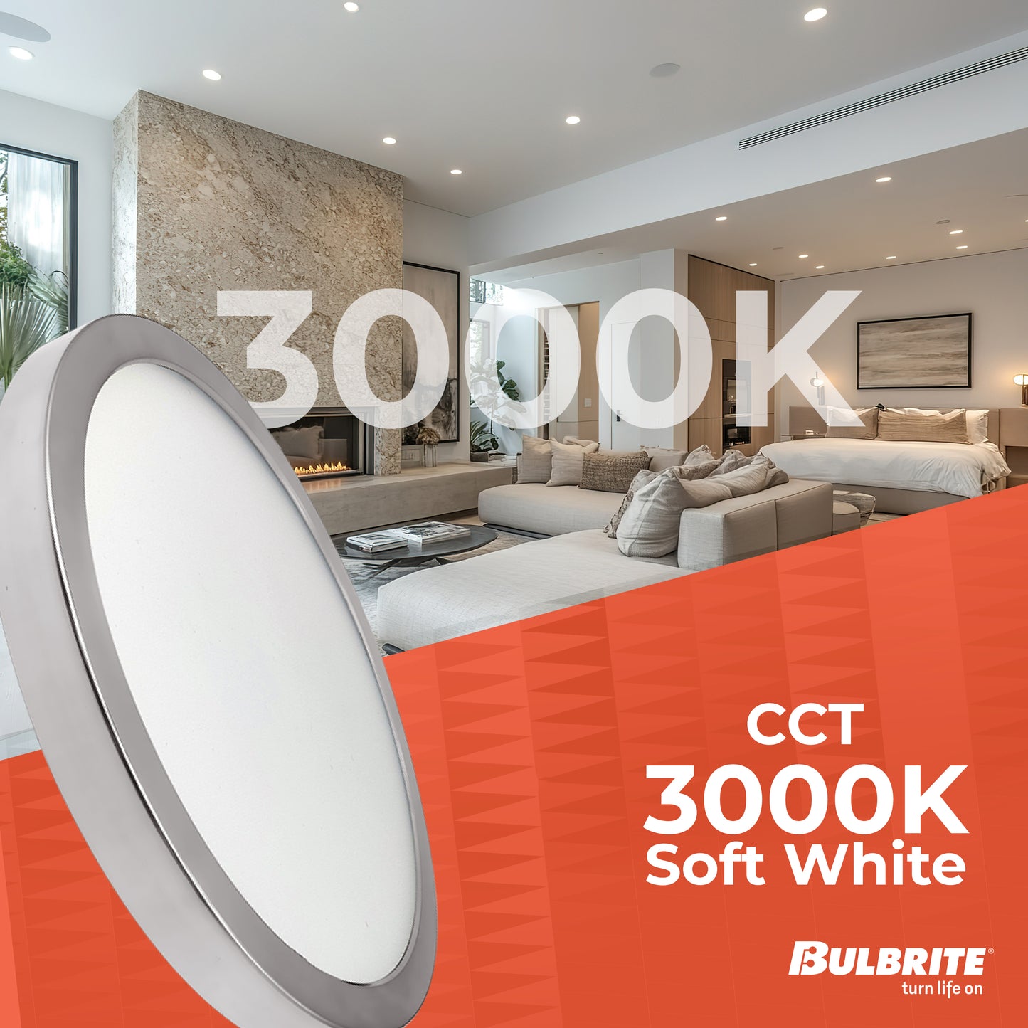 773610 - 9" Flush Mount LED Ceiling Light - 17 Watt - 3000K - Nickel