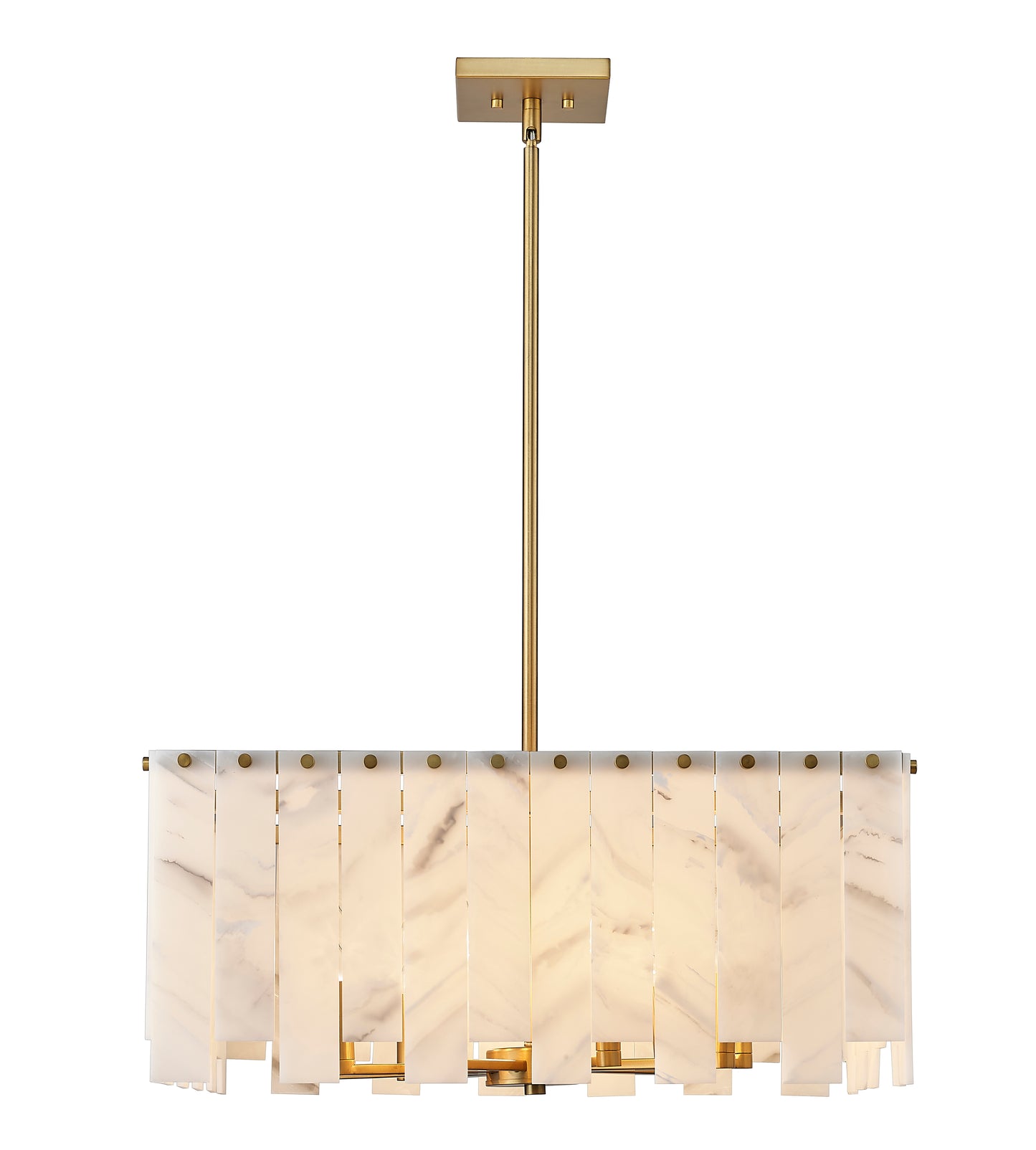 345P26-RB - Viviana 8 Light 26" Chandelier - Rubbed Brass