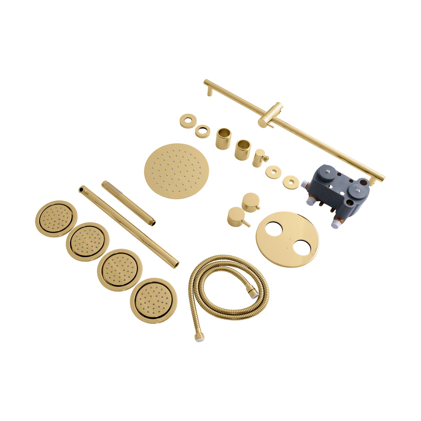 EMBY-SHS-T3-PG - Autograph Edition Emerald Bay Thermostatic Shower System with Body Jets in Polished Gold