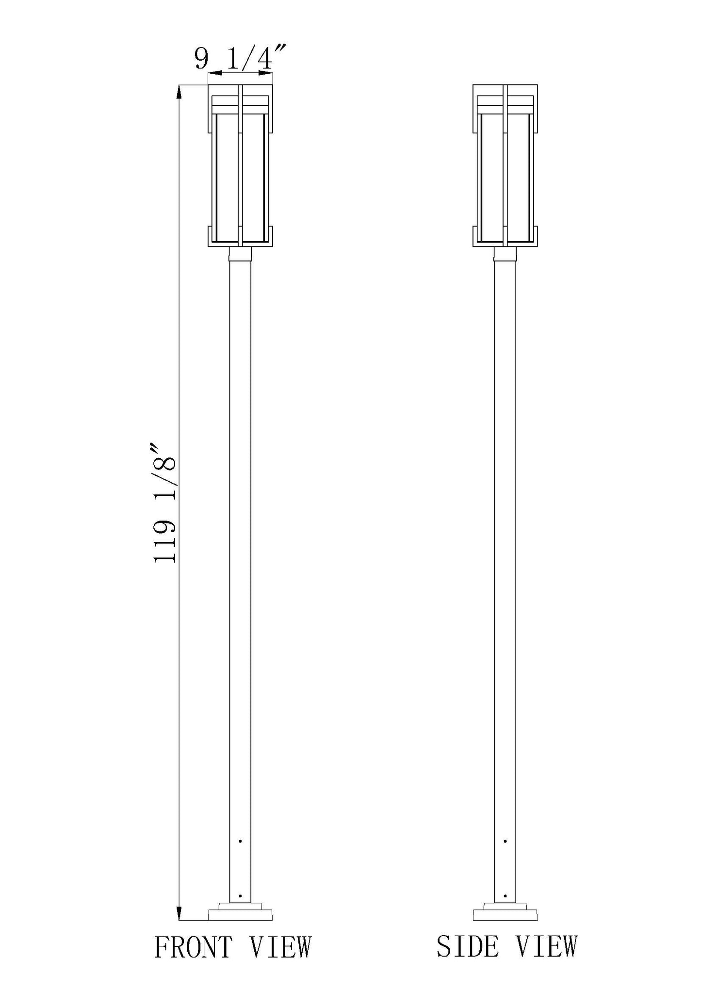 5031PHBS-536P-BK - Fortis 2 Light 119" Post Light - Sand Black