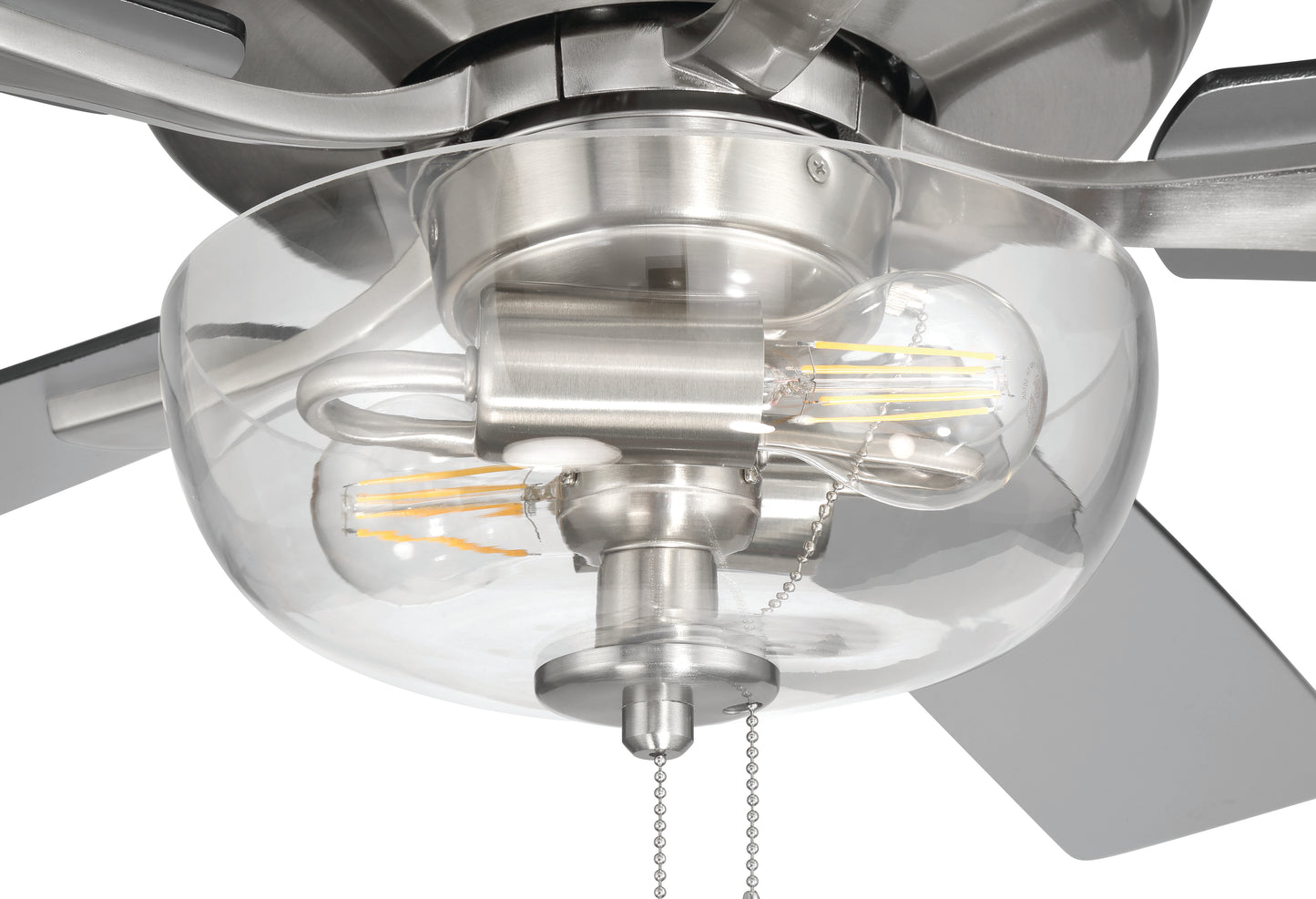 ECF201BNK5-BNGW - EOS 2 Light Clear Bowl 52" Ceiling Fan 52" 5 Blade Ceiling Fan with Light Kit - Brushed Nickel