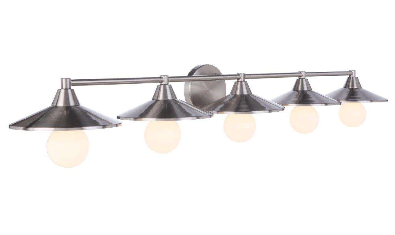 12546BNK5 - Isaac 5 Light 46" Wide Vanity Light - Brushed Nickel