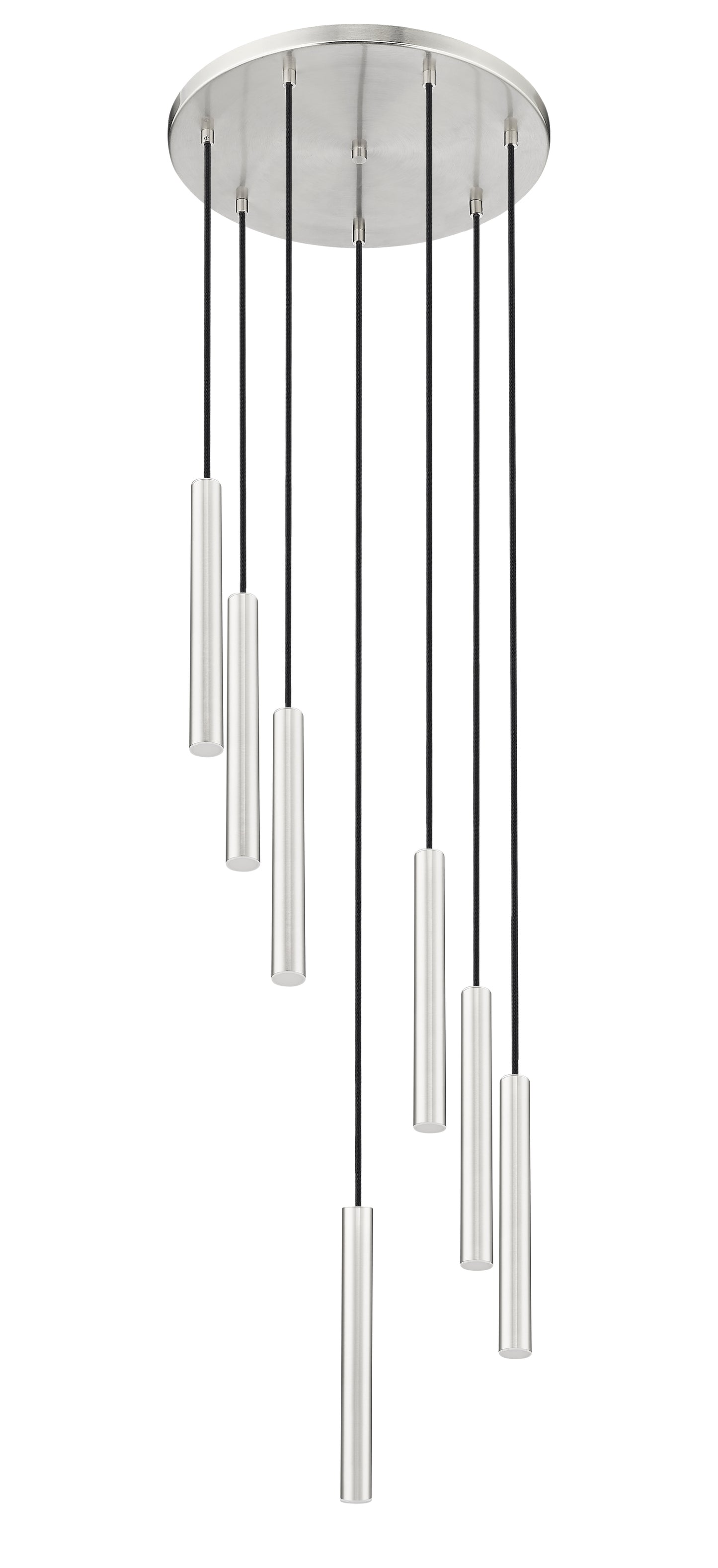 919MP12-7R-BN-LED - Forest 7 Light 18" Chandelier - Brushed Nickel
