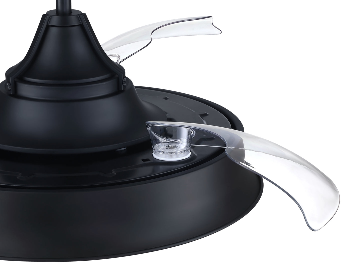 UN42FB3 - Union 42 Hidden Blades 42" 3 Blade Indoor Outdoor Ceiling Fan with Light Kit - Flat Black