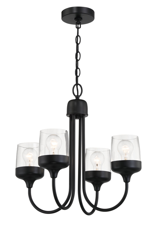 58124-FB - Wrenn 4 Light 20" Wide Chandelier - Flat Black