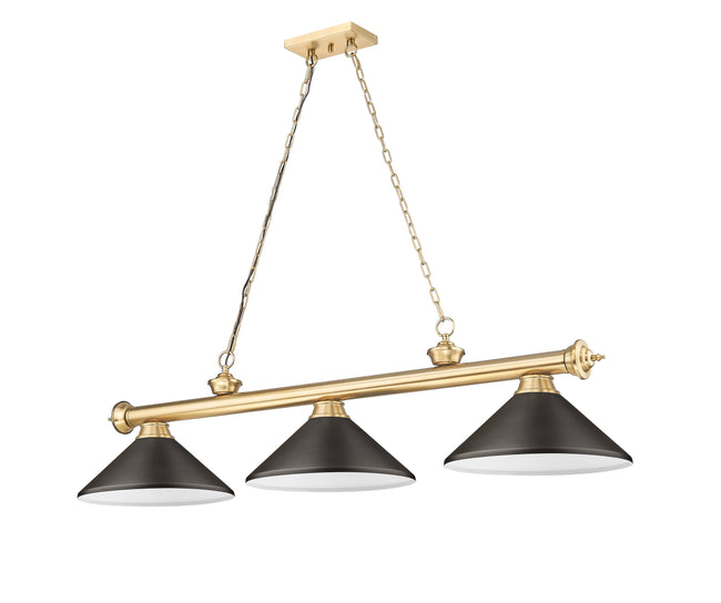2306-3HBR-MBRZ - Cordon 3 Light 58" Billiard - Heritage Brass