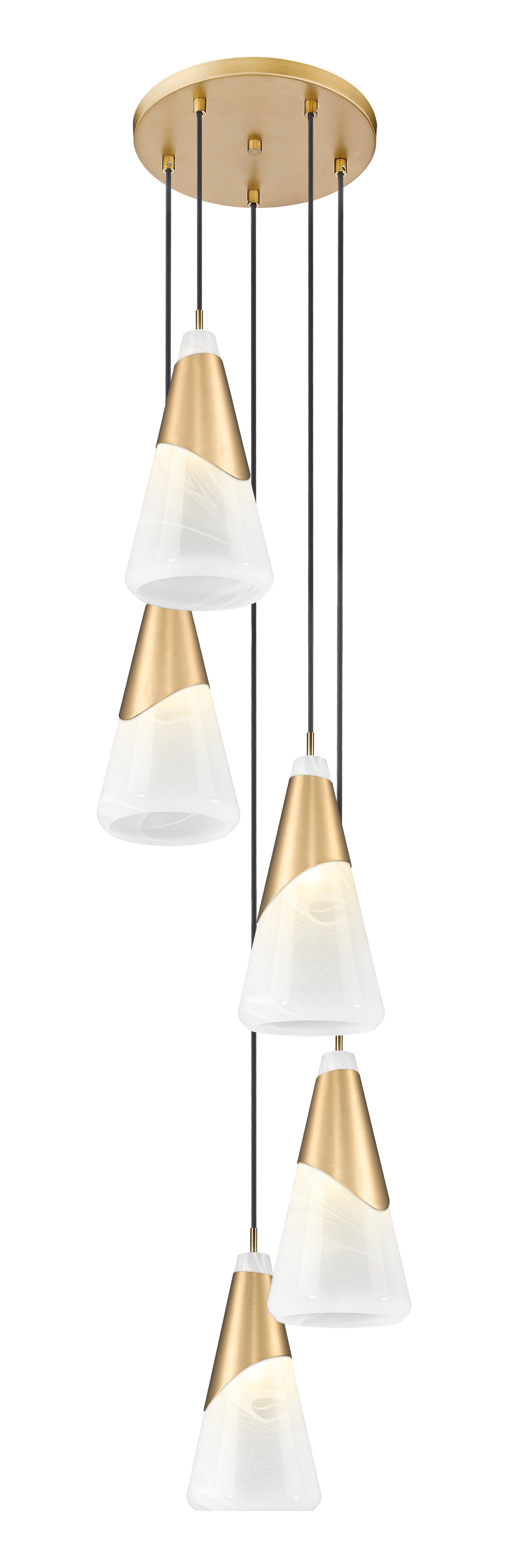 828P7-5R-MGLD - Aimie 5 Light 12" Chandelier - Modern Gold