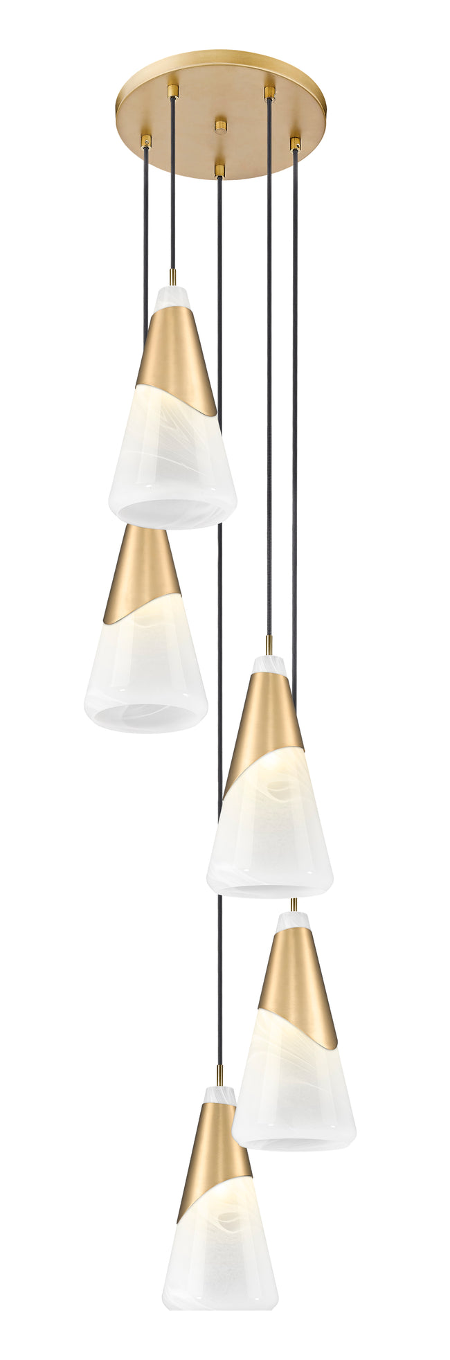 828P7-5R-MGLD - Aimie 5 Light 12" Chandelier - Modern Gold