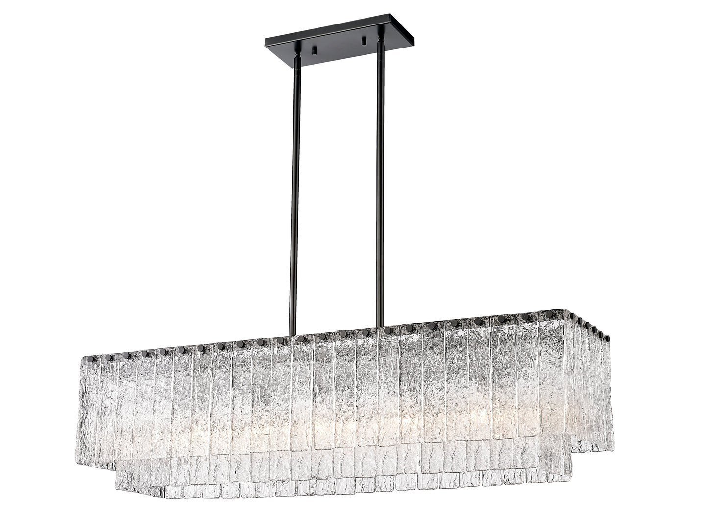 1943-42L-MB - Glacier 5 Light Linear 43" Chandelier - Matte Black