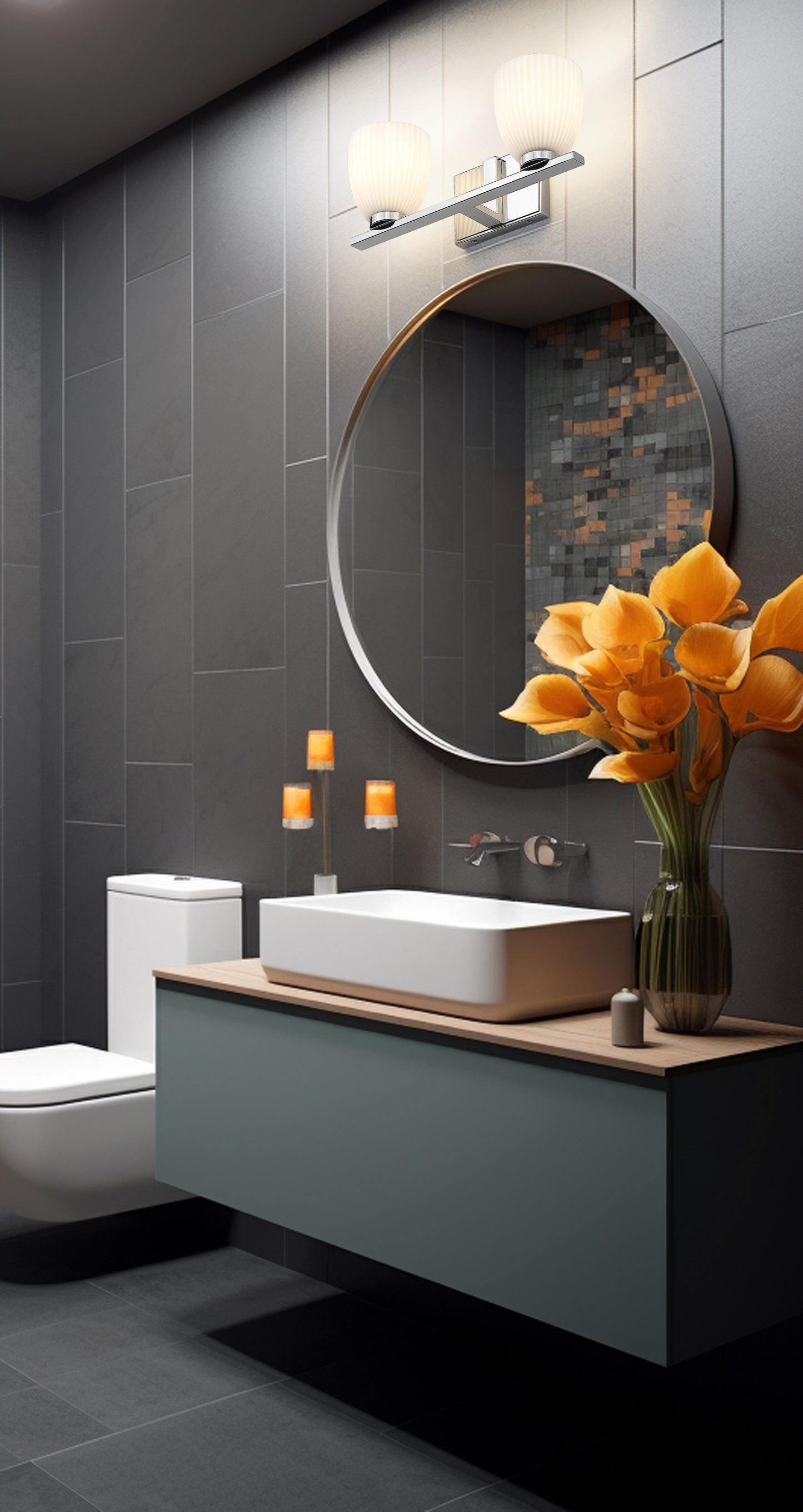 7518-2V-CH - Naya 2 Light 16" Vanity - Chrome