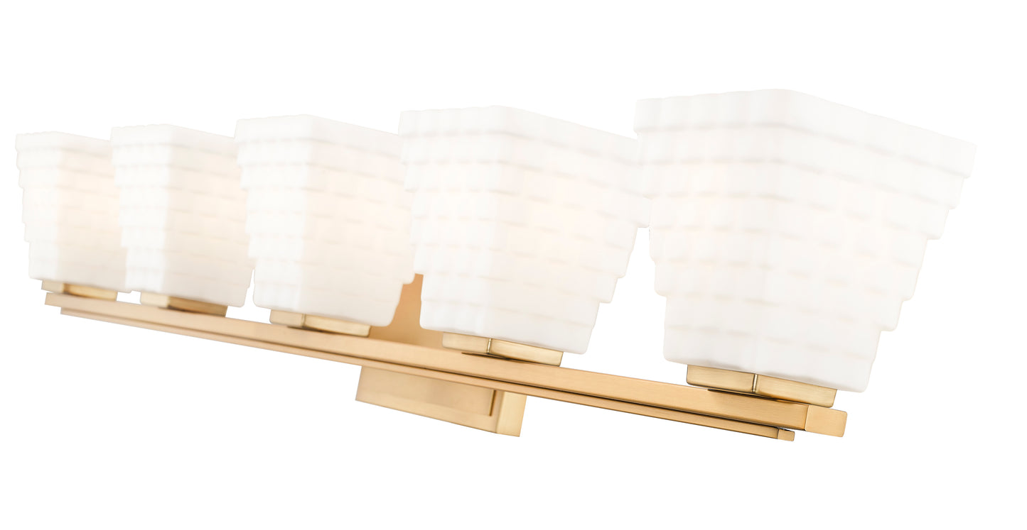 7514-5V-MGLD - Annalise 5 Light 42" Vanity - Modern Gold