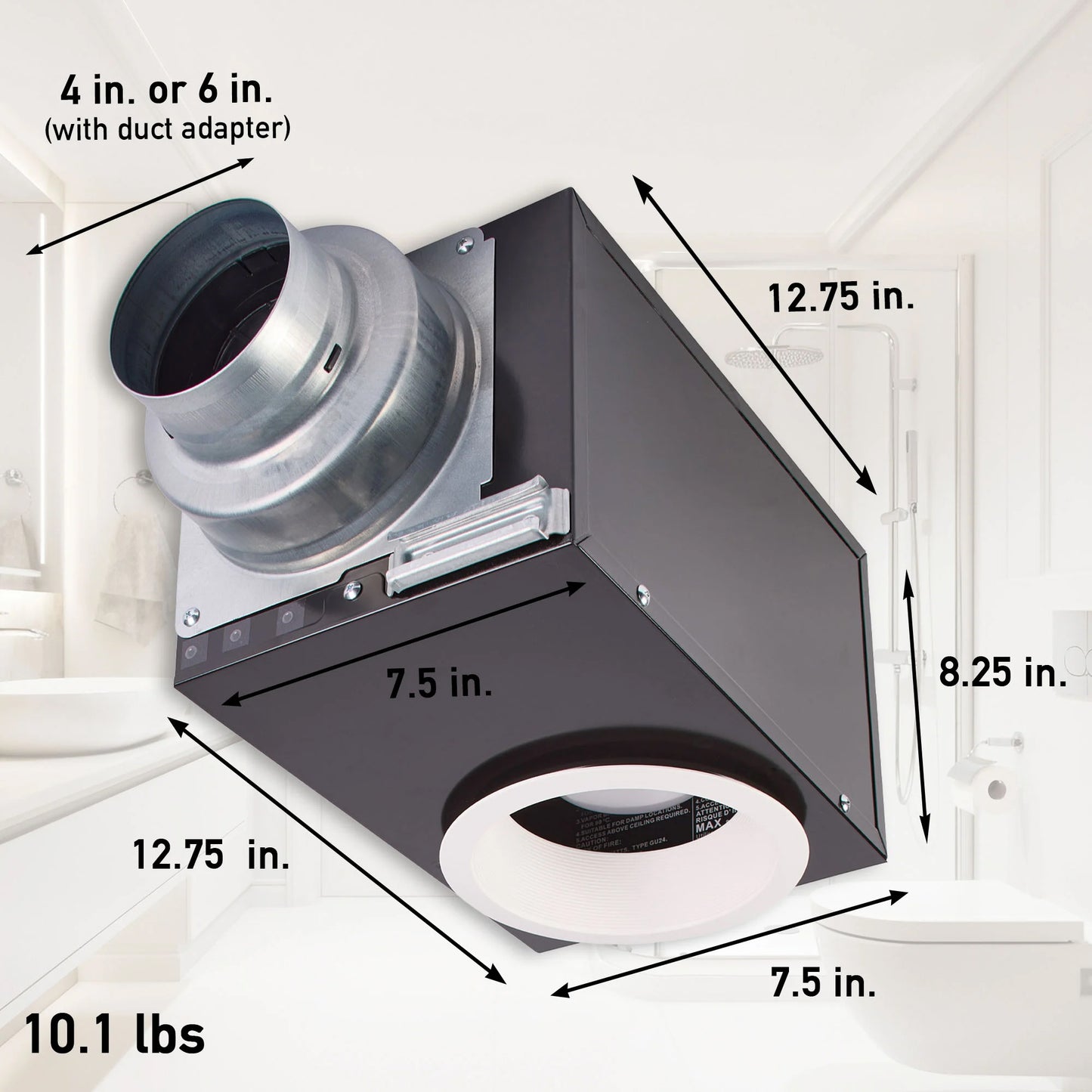 FV-08VRE2 - WhisperRecessed LED Designer Fan Light 80 CFM